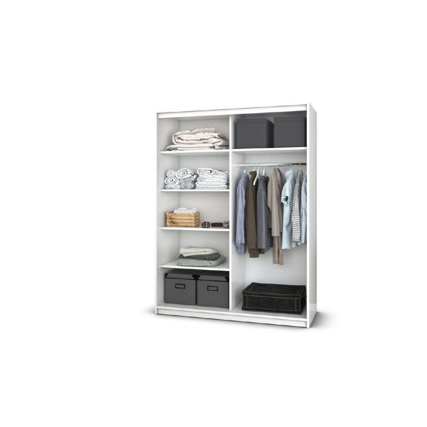 Dressing Ina, cu oglinda, 150x200x60 cm, Alb/Nuc